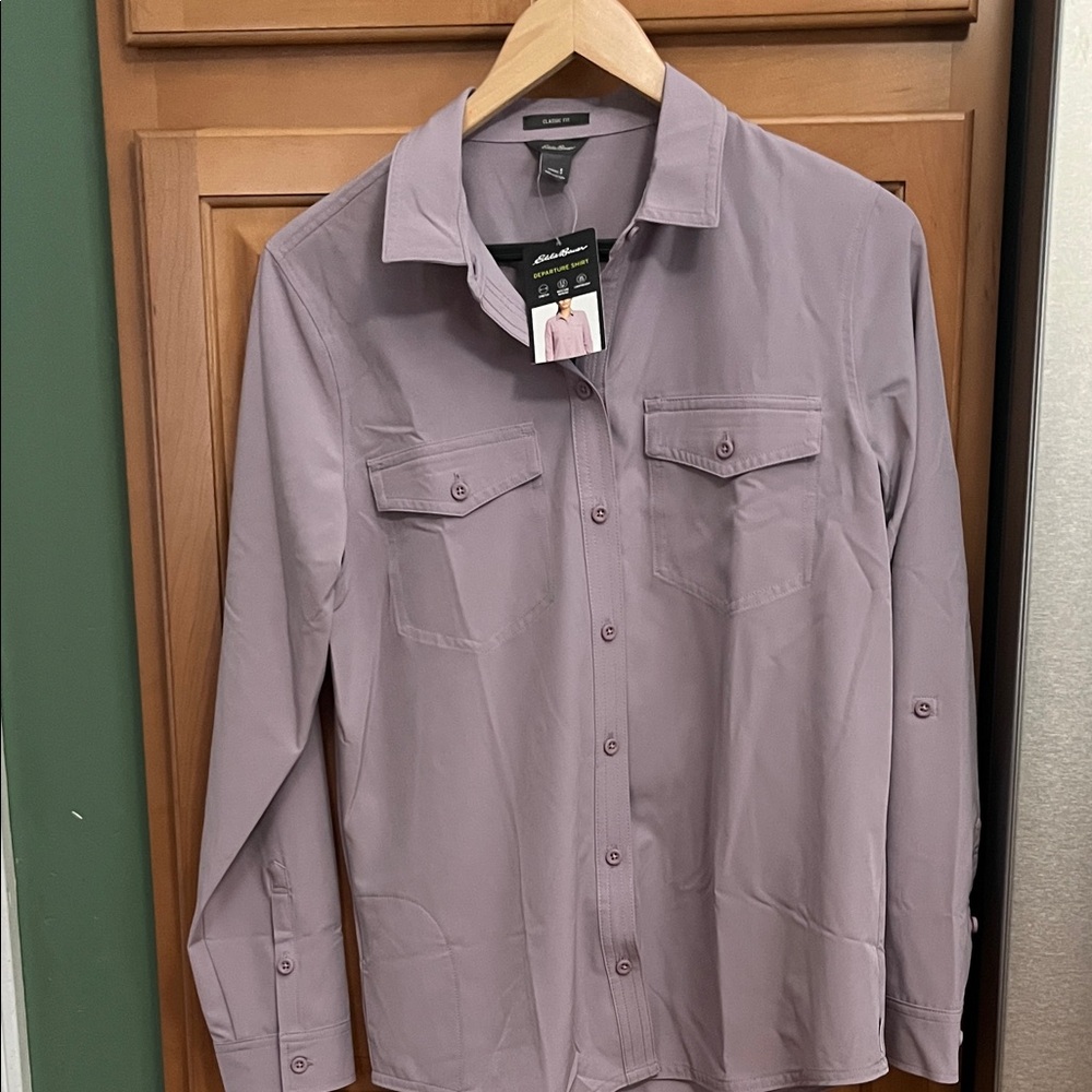 Eddie Bauer Men's Purple Button-Down Shirt